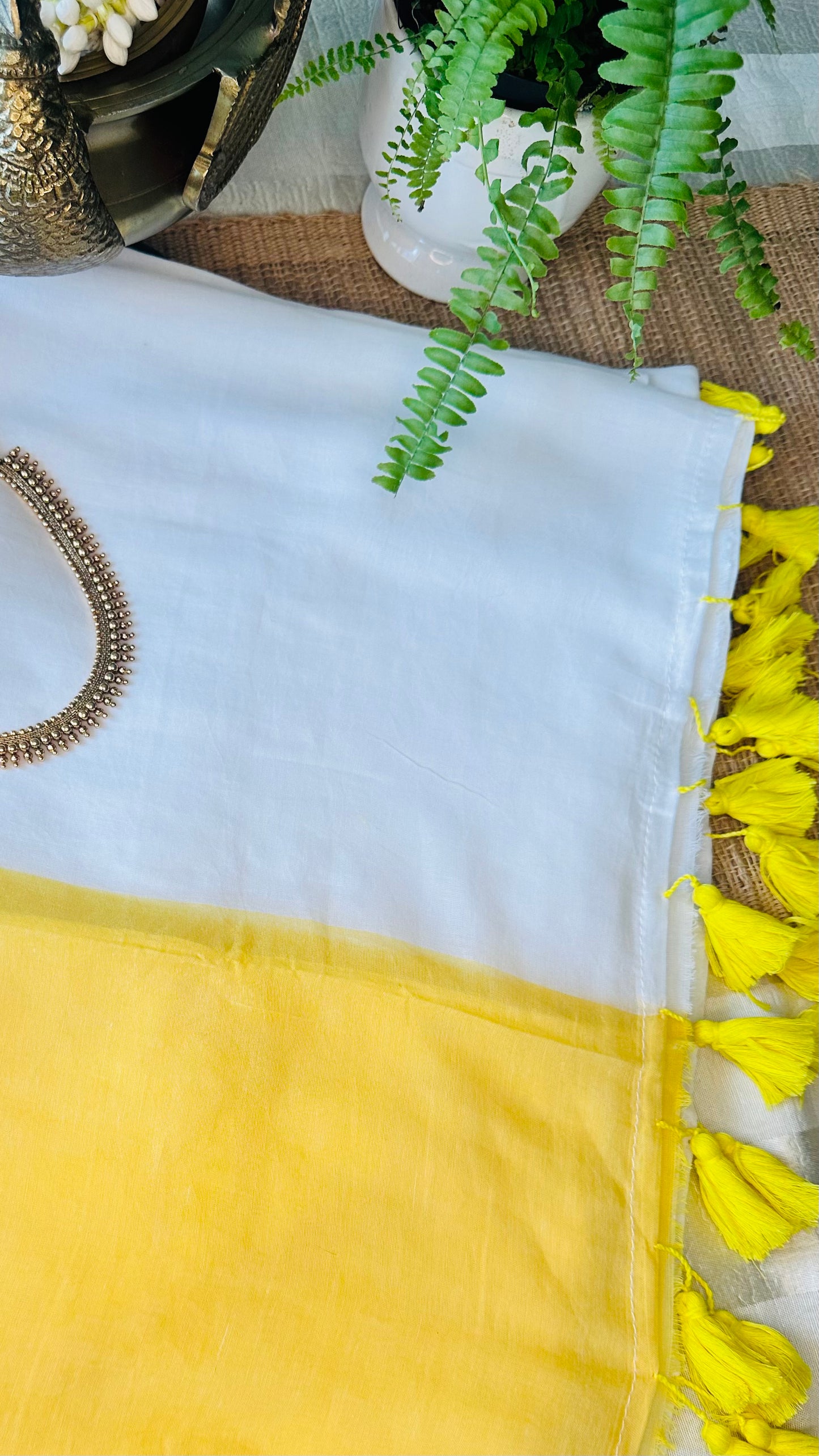 "Buttercup" Mul Cotton Kerala Saree